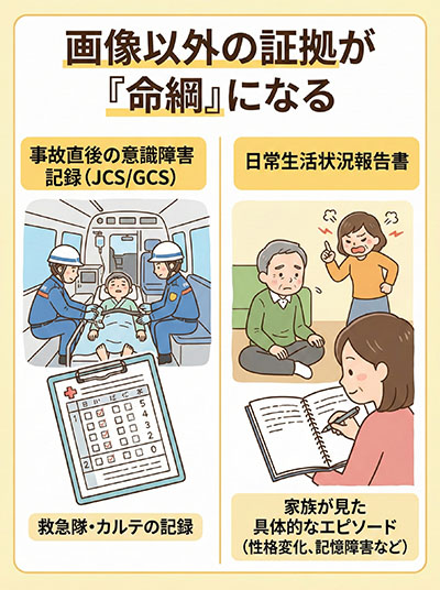 画像以外の証拠が『命綱』になる（意識障害記録・日常生活状況報告書）