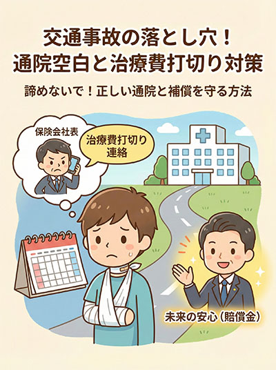 交通事故の落とし穴！通院空白と治療費打切り対策